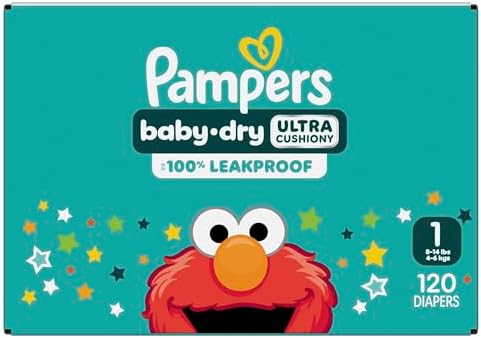 Pampers Diapers - Baby Dry - Size 1, 44 Count, Absorbent Disposable Infant Diaper (Packaging May Vary)
