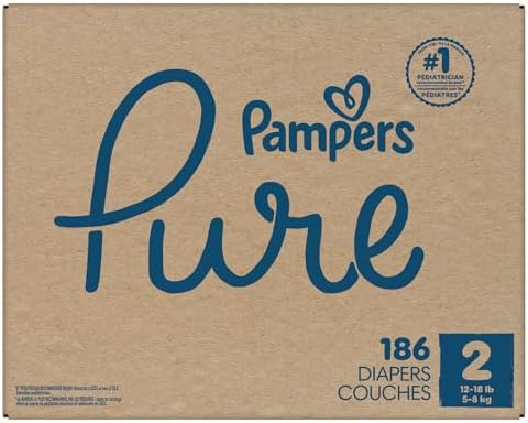 Pampers Pure Protection Baby Diapers, Size 1 (8-14 lbs), 82 Count, Up to 100% Leakproof, Premium Plant-based Skin Protection, Hypoallergenic Soft Diapers