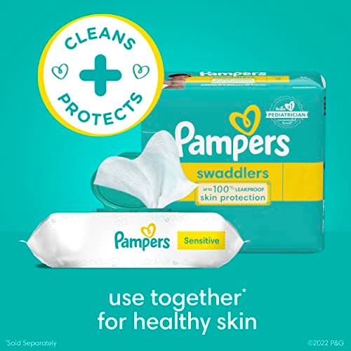 Pampers Baby Wipes, Sensitive, Water Based Wipe, Clinically Proven, Hypoallergenic, and Unscented for Babies, 336 Wipes Total (4 Flip-Top Packs)