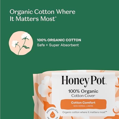 The Honey Pot Company - Sanitary Pads for Women - Non-Herbal Regular Flow w/Wings - Organic Cotton Cover & Ultra-Absorbent Pulp Core - Feminine Care - 20 ct