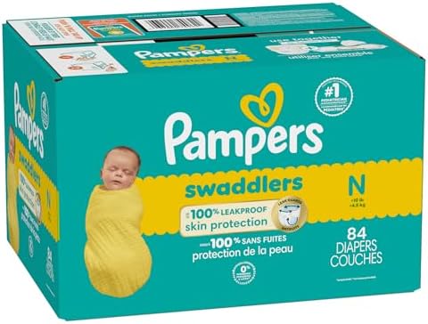 Pampers Baby Diapers - Swaddlers - Size 0, 84 Count, Ultra Absorbent Disposable Newborn Diaper