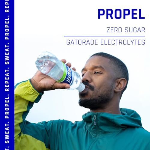 Propel Electrolyte Enhanced Water Sports Drink, Grape Flavored Water, Zero Calorie & Zero Sugar Hydration with Electrolytes and Vitamins C & E, 16.9 fl oz Bottles (12 Pack)