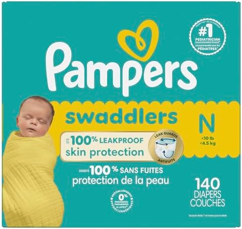 Pampers Baby Diapers - Swaddlers - Size 0, 84 Count, Ultra Absorbent Disposable Newborn Diaper