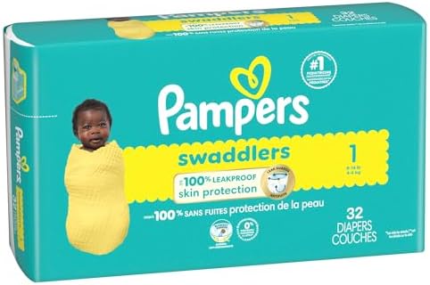 Pampers Baby Diapers - Swaddlers - Size 0, 84 Count, Ultra Absorbent Disposable Newborn Diaper