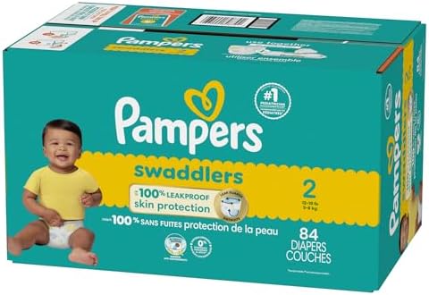 Pampers Baby Diapers - Swaddlers - Size 0, 84 Count, Ultra Absorbent Disposable Newborn Diaper