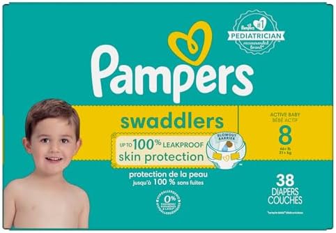 Pampers Baby Diapers - Swaddlers - Size 0, 84 Count, Ultra Absorbent Disposable Newborn Diaper