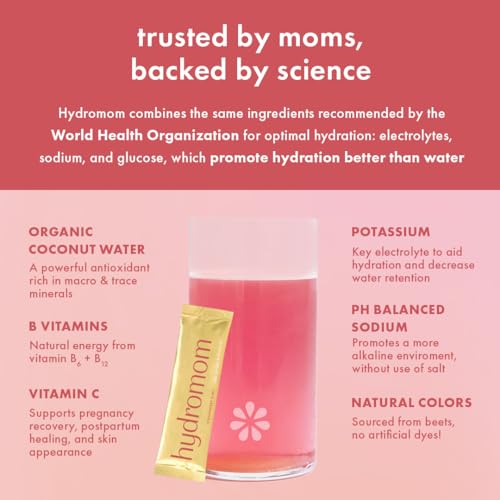 Boobie Hydromom Superfood Electrolyte Drink Mix, Blue Raspberry Lemonade | Refreshing Energy & Hydration Boost for Mamas | On-The-Go & Travel Essentials for Pregnancy, Lactation, & Beyond, 15 Packets