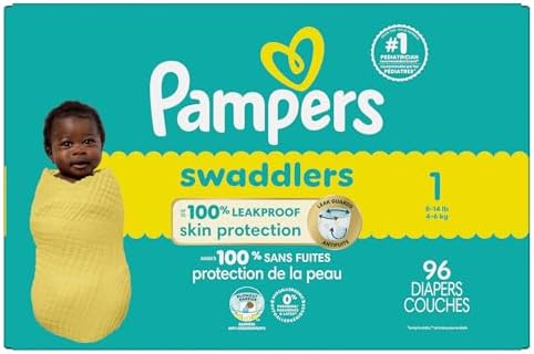 Pampers Baby Diapers - Swaddlers - Size 0, 84 Count, Ultra Absorbent Disposable Newborn Diaper