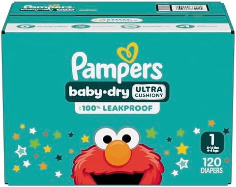 Pampers Diapers - Baby Dry - Size 1, 44 Count, Absorbent Disposable Infant Diaper (Packaging May Vary)