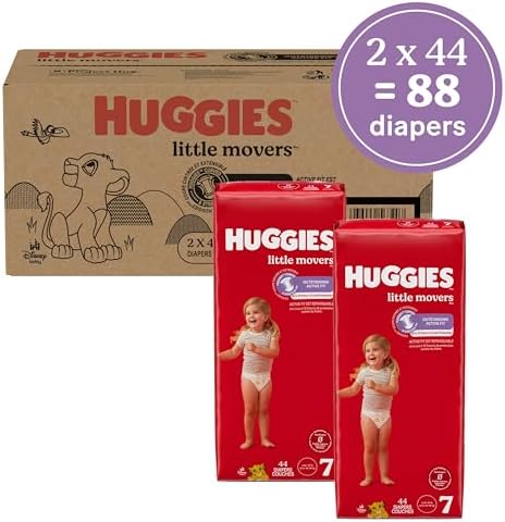 Huggies Size 4 Diapers, Little Movers Baby Diapers, Size 4 (22-37 lbs), 22 Count, Packaging May Vary