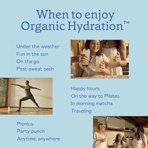 GOODONYA Organic Hydration Electrolyte Drink Mix, Certified Organic Hydration Powder, Non-GMO, Biochecked Glyphosate Free, Low Sugar, Lemonade Flavor, No Artificial Flavors, 42 Servings