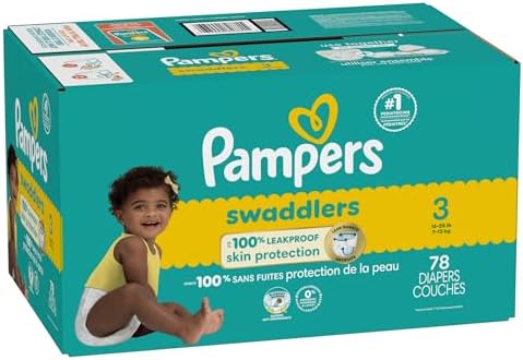 Pampers Baby Diapers - Swaddlers - Size 0, 84 Count, Ultra Absorbent Disposable Newborn Diaper