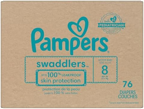 Pampers Baby Diapers - Swaddlers - Size 0, 84 Count, Ultra Absorbent Disposable Newborn Diaper