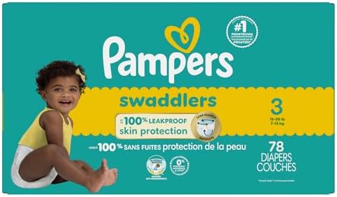 Pampers Baby Diapers - Swaddlers - Size 0, 84 Count, Ultra Absorbent Disposable Newborn Diaper