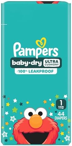 Pampers Diapers - Baby Dry - Size 1, 44 Count, Absorbent Disposable Infant Diaper (Packaging May Vary)