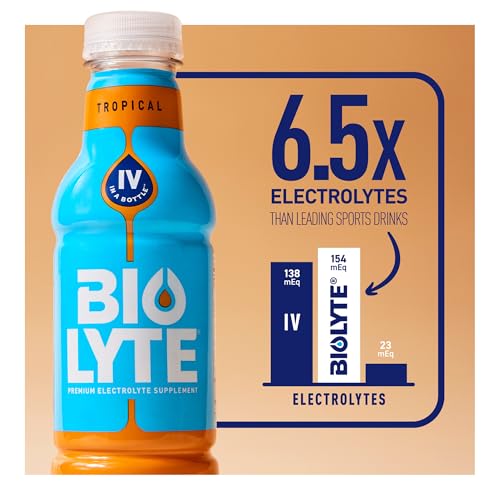 BIOLYTE Electrolyte Drink - Doctor-Formulated Hydration Drink, HSA & FSA Electrolytes Water, Chemotherapy Must Haves for Women & Men, Rehydration IV Liquid in a Bottle - Lemon Lime, 16 Fl Oz (12 Pack)