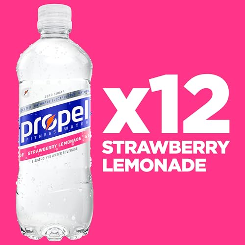 Propel Electrolyte Enhanced Water Sports Drink, Grape Flavored Water, Zero Calorie & Zero Sugar Hydration with Electrolytes and Vitamins C & E, 16.9 fl oz Bottles (12 Pack)