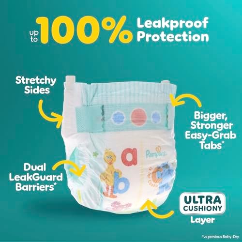 Pampers Diapers - Baby Dry - Size 1, 44 Count, Absorbent Disposable Infant Diaper (Packaging May Vary)