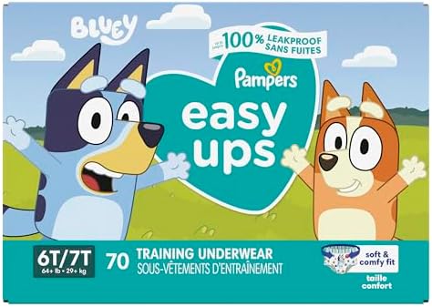 Pampers Training Pants - Easy Ups Boys & Girls Bluey - Size 2T-3T, 140 Count, Children's Potty Underwear (Packaging May Vary)
