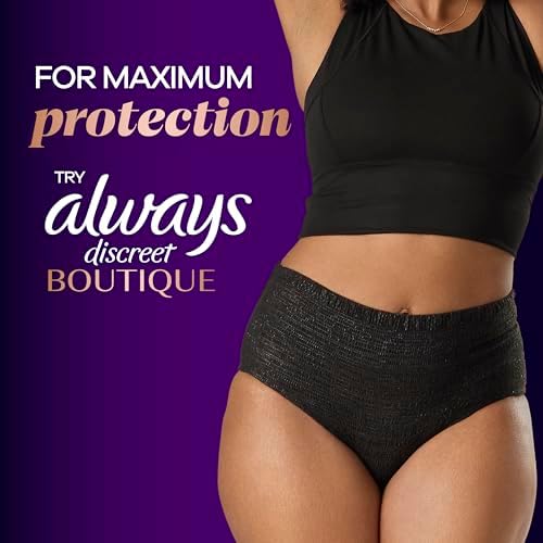 Always Discreet Adult Incontinence Pads for Women, Extra Heavy Absorbency, Regular Length, Postpartum Pads, 66 Count (2 Packs of 33)