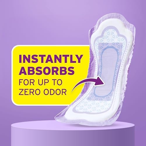 Poise Incontinence & Postpartum Pads for Bladder Leaks, 4 Drop Moderate Absorbency, Regular Length, 20 Count, Packaging May Vary