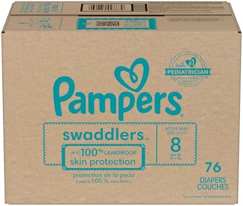 Pampers Baby Diapers - Swaddlers - Size 0, 84 Count, Ultra Absorbent Disposable Newborn Diaper