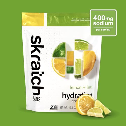 Skratch Labs Hydration Powder | Sport Drink Mix | Electrolytes Powder for Exercise, Endurance, and Performance | Lemon + Lime | 20 Servings | Non-GMO, Vegan, Kosher