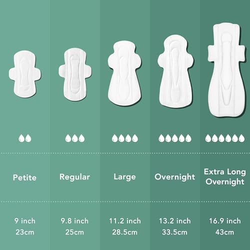 Rael Organic Cotton Cover Pads - Regular Absorbency, Unscented, Ultra Thin Pads with Wings for Women (56 Total)