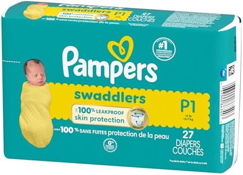 Pampers Baby Diapers - Swaddlers - Size 0, 84 Count, Ultra Absorbent Disposable Newborn Diaper