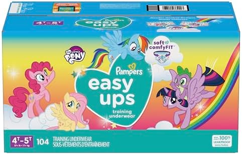 Pampers Training Pants - Easy Ups Girls & Boys - Size 4T-5T, 56 Count, My Little Pony Potty Underwear (Packaging May Vary)