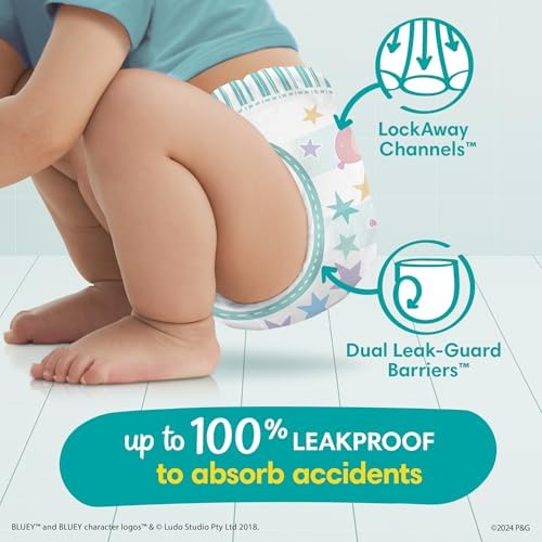 Pampers Training Pants - Easy Ups Boys & Girls Bluey - Size 2T-3T, 140 Count, Children's Potty Underwear (Packaging May Vary)