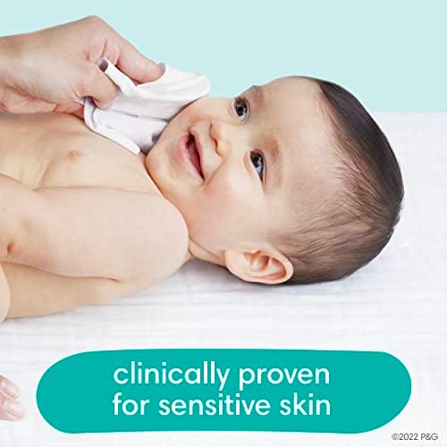 Pampers Baby Wipes, Sensitive, Water Based Wipe, Clinically Proven, Hypoallergenic, and Unscented for Babies, 336 Wipes Total (4 Flip-Top Packs)
