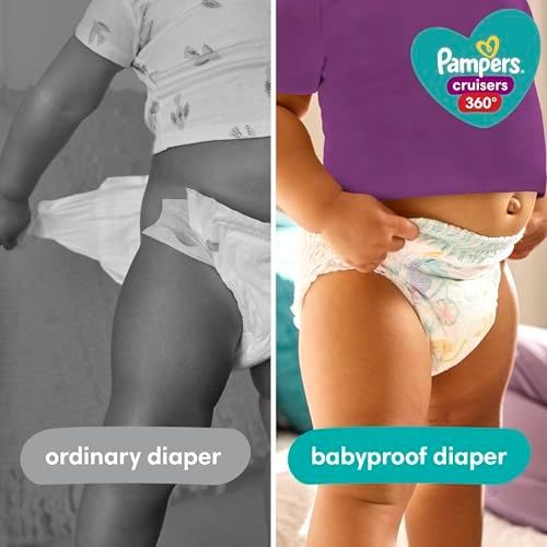 Pampers Diapers - Cruisers 360 - Size 4, 144 Count, Babyproof up to 100% Leakproof Pull-On Diaper