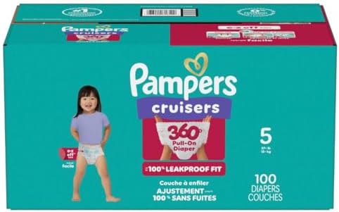 Pampers Diapers - Cruisers 360 - Size 4, 144 Count, Babyproof up to 100% Leakproof Pull-On Diaper