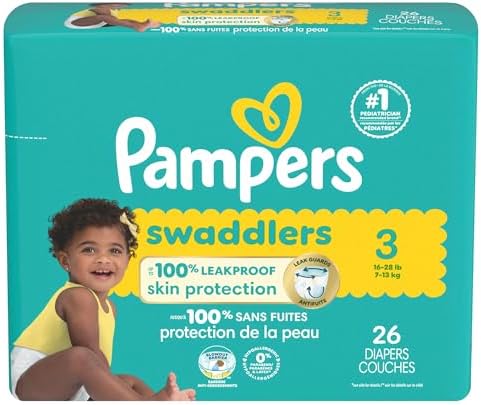 Pampers Baby Diapers - Swaddlers - Size 0, 84 Count, Ultra Absorbent Disposable Newborn Diaper
