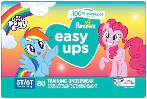 Pampers Training Pants - Easy Ups Girls & Boys - Size 4T-5T, 56 Count, My Little Pony Potty Underwear (Packaging May Vary)