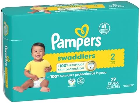 Pampers Baby Diapers - Swaddlers - Size 0, 84 Count, Ultra Absorbent Disposable Newborn Diaper