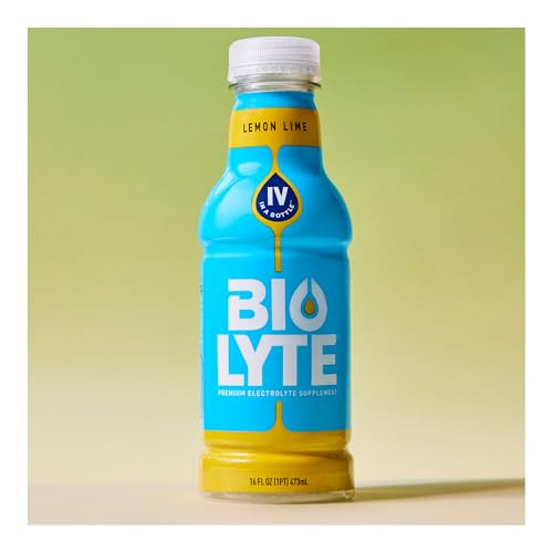 BIOLYTE Electrolyte Drink - Doctor-Formulated Hydration Drink, HSA & FSA Electrolytes Water, Chemotherapy Must Haves for Women & Men, Rehydration IV Liquid in a Bottle - Lemon Lime, 16 Fl Oz (12 Pack)