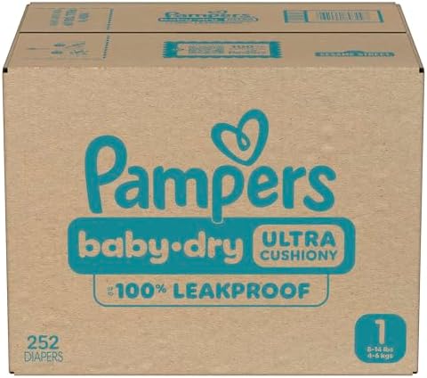 Pampers Diapers - Baby Dry - Size 1, 44 Count, Absorbent Disposable Infant Diaper (Packaging May Vary)