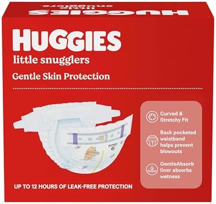 Huggies Size Newborn Diapers, Little Snugglers Baby Diapers, Size Newborn (up to 10 lbs), 31 Count, Packaging May Vary