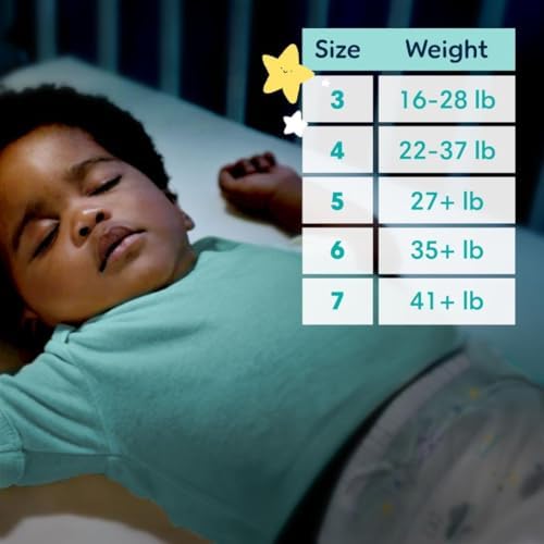 Pampers ZZZ Overnight Diapers, Size 4 (22-37 lbs), 58 Count, Nighttime Protection Disposable Baby Diaper, Night Time Leak and Skin Protection