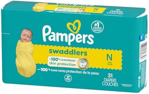 Pampers Baby Diapers - Swaddlers - Size 0, 84 Count, Ultra Absorbent Disposable Newborn Diaper