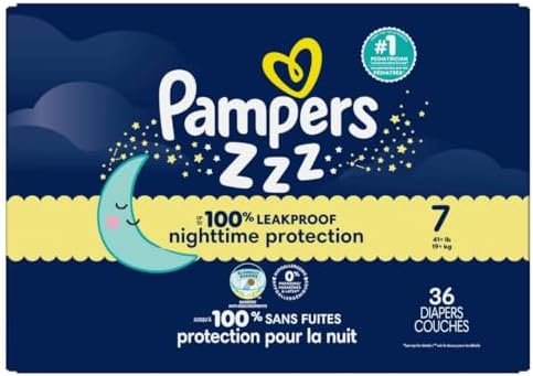 Pampers ZZZ Overnight Diapers, Size 4 (22-37 lbs), 58 Count, Nighttime Protection Disposable Baby Diaper, Night Time Leak and Skin Protection