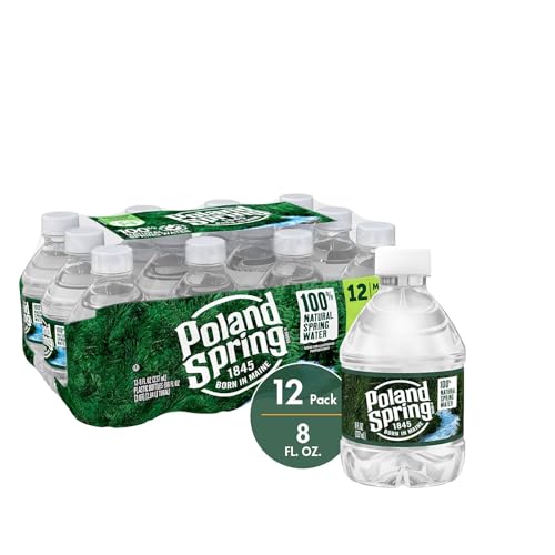 Poland Spring Maine Spring Water Bottles, 24 Pack – Crisp, Still Bottled Water with Naturally Balanced Occurring Minerals & Electrolytes for Taste - 16.9 Fl Oz