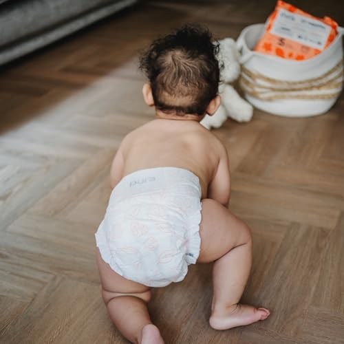 Pura Hypoallergenic Diapers, Size 1 (4-11 lbs), Newborn, Totally Chlorine Free, Wetness Indicator, Suitable for Sensitive Skin, Soft Organic Cotton Comfort, Overnight, 1 Pack of 32 Baby Diapers