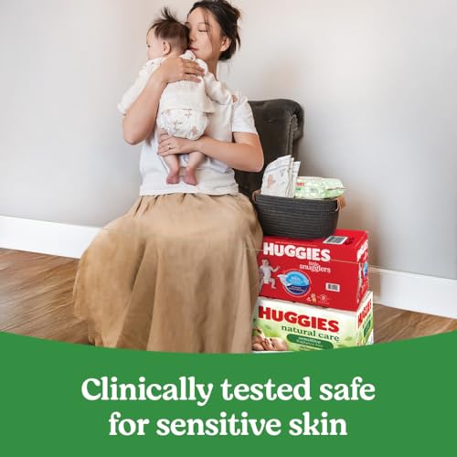 Huggies Natural Care Sensitive Baby Wipes, Unscented, Hypoallergenic, 6 Flip-Top Packs (288 Wipes Total)