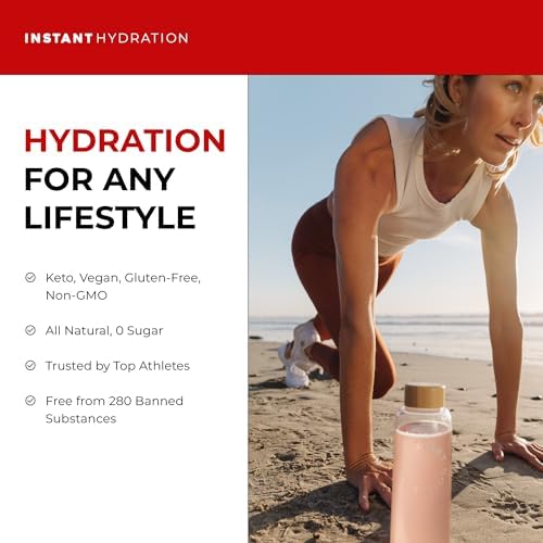 Instant Hydration Electrolytes Powder Packets - Raspberry Electrolyte Drink Mix - Zero Sugar - Keto, Vegan, Gluten-Free, Non-GMO - Boost Recovery, Brain Health, Muscle & Tissue Support- 30 Sticks