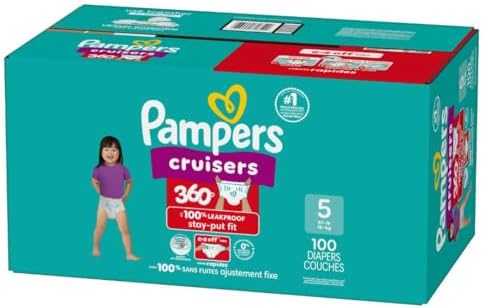 Pampers Diapers - Cruisers 360 - Size 4, 144 Count, Babyproof up to 100% Leakproof Pull-On Diaper