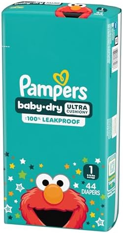 Pampers Diapers - Baby Dry - Size 1, 44 Count, Absorbent Disposable Infant Diaper (Packaging May Vary)