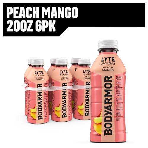BODYARMOR LYTE Sports Drink Low-Calorie Sports Beverage, Peach Mango, Coconut Water Hydration, Natural Flavors With Vitamins, Potassium-Packed Electrolytes, Perfect For Athletes, 12 Fl Oz (Pack of 8)